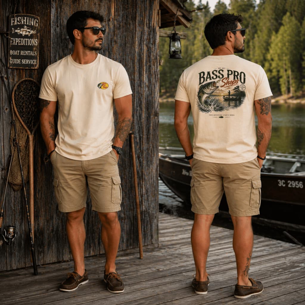 Camiseta Para Pesca 100% Algodão Estampada em DTF Peixe Frente e Costa Estilo Pescador Unissex