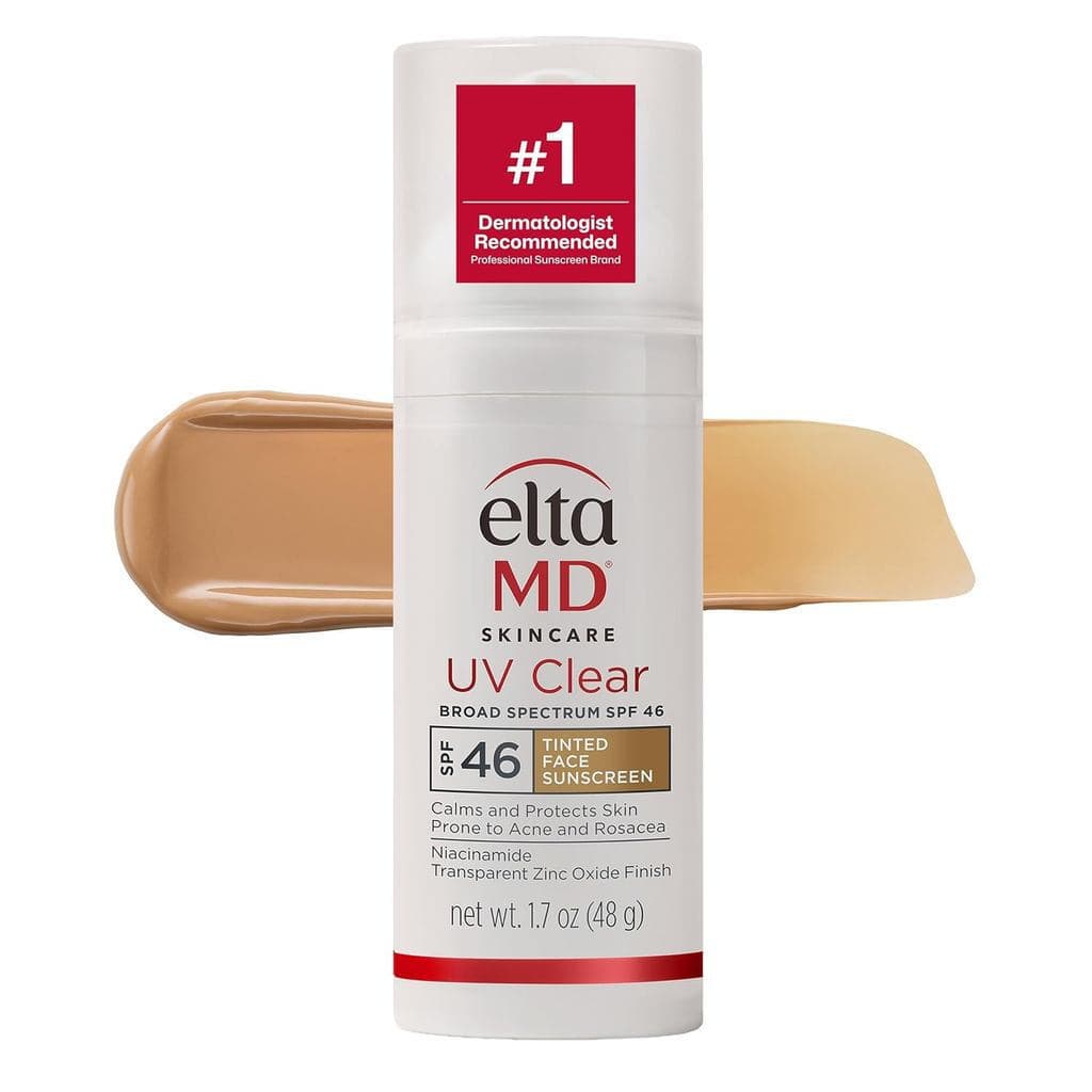 Protetor Solar Facial EltaMD UV Clear com Cor, FPS 46 com Óxido de Zinco, Sem Óleo, Recomendado por Dermatologistas, Par