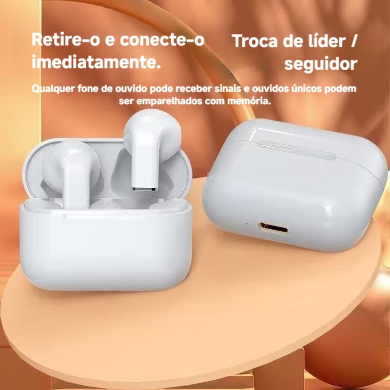 Pro5s-Fone de ouvido Bluetooth com cancelamento de ruído sem fio Mini fone de ouvido de longa duração da bateria