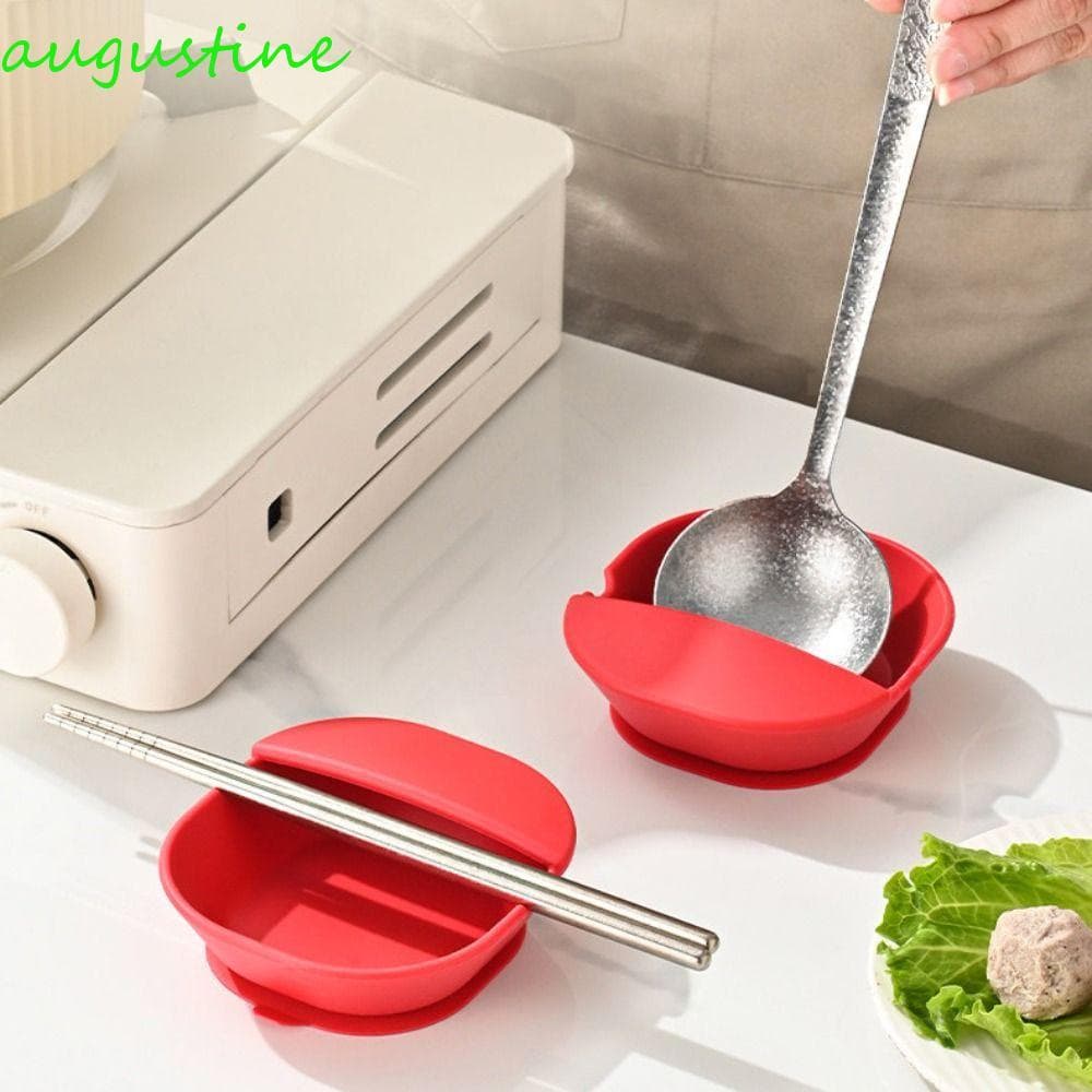 Rack De Colher De Sopa De Silicone AUGUSTINE , Suporte De Espátula De Base De Ventosa À Prova De Derramamento Concha Eng