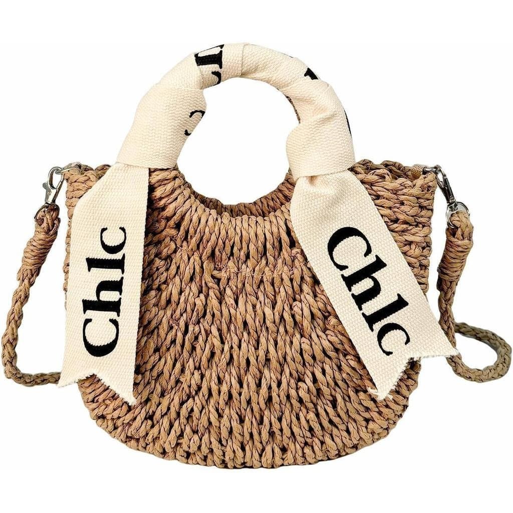 Bolsa de Ombro Feminina Eiyye, Bolsa de Praia de Palha, Bolsa Tote Trançada, Bolsa de Praia de Verão, Branco Off C6O4