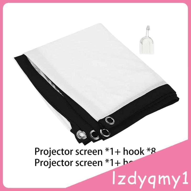 [Lzdyqmy1] Tela Do Projetor Cortina De Projeção Portátil De Filme Dobrável 3D Suporte De Parede Branco Home Theater Mate