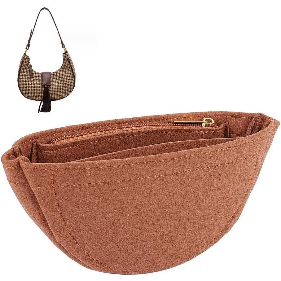 Organizador de Bolsa Pequeno em Feltro WADORN, 22x10x4.6cm, Organizador de Bolsa em Forma de Arco com Zíper para Bolsas