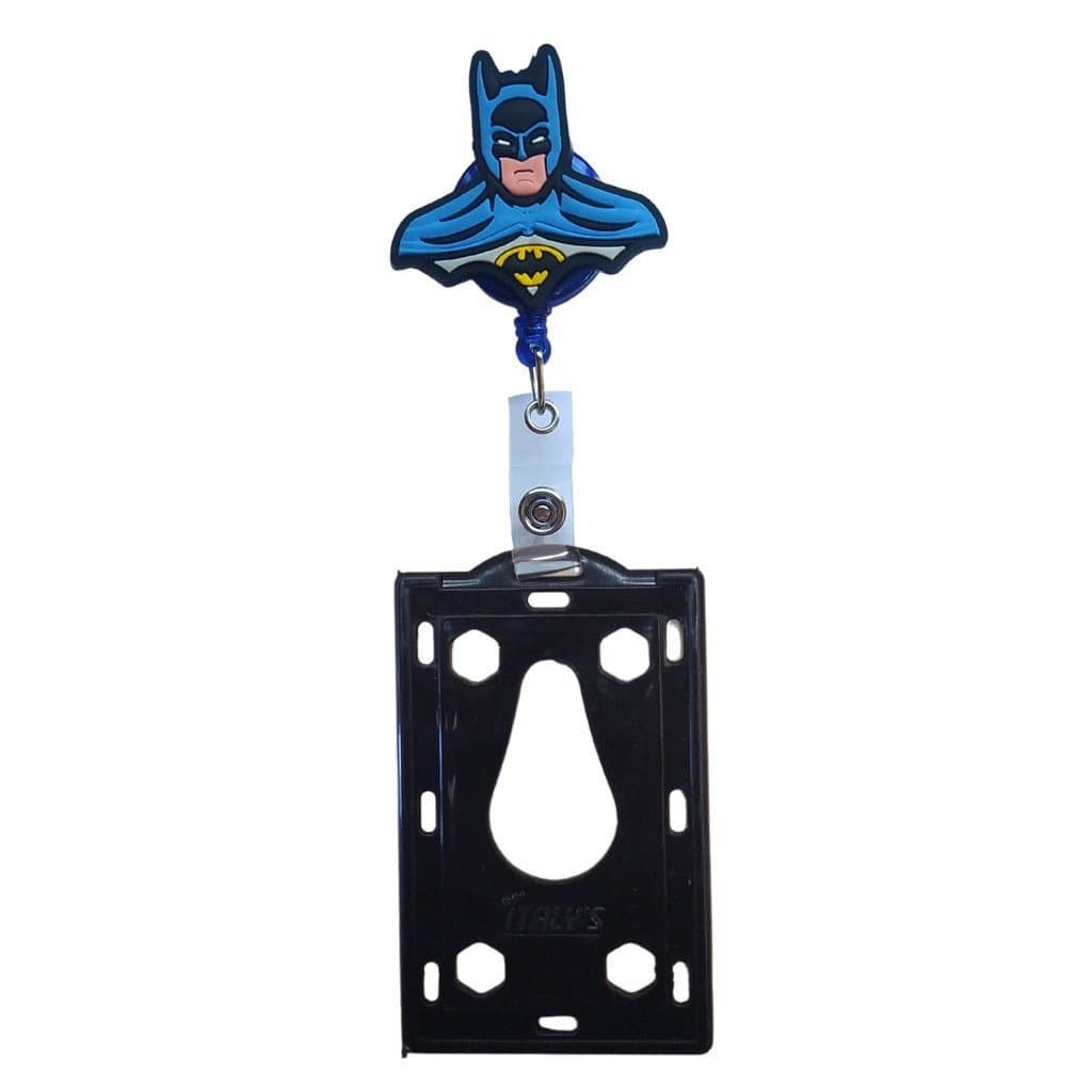 Kit Porta Crachá Retrátil Personalizado Batman + Porta Cartão Preto