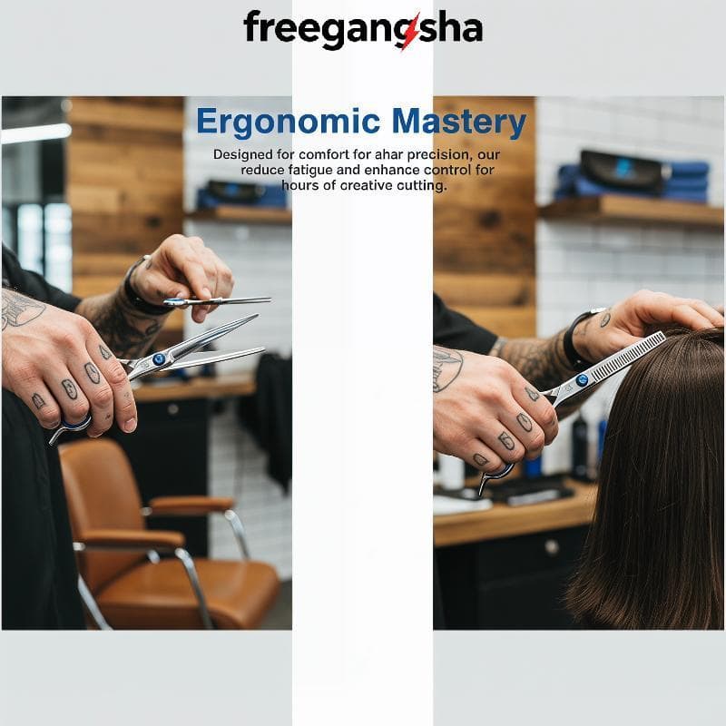 [FRE] Conjunto Profissional De Tesouras De Corte De Cabelo Em Aço Inoxidável Com Bolsa De Capa Para Desbaste Uso Salão D