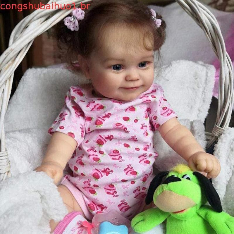 Kit Rosalie De 20 Polegadas Já Pintado Molde Reborn Real Picture Llifellike 3D Skin Venis Cílios Raizados Com Corpo De