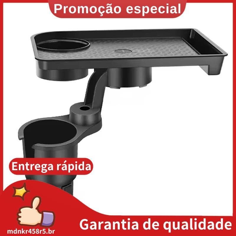 Bandeja Porta-Copos Universal Para Carro-360 ° Organizador Giratório De Duplos Ajustável , Portátil Alimentos Veículos .