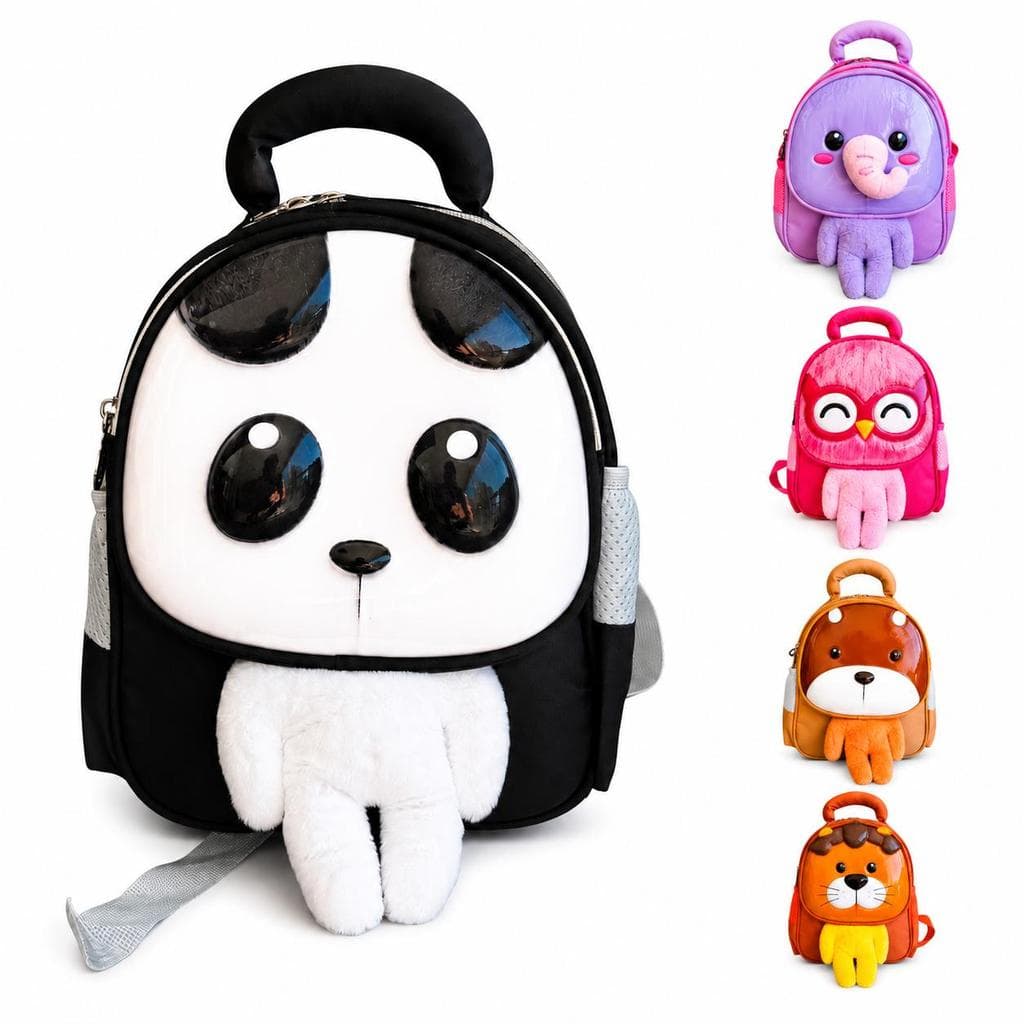 Mochila Infantil Panda 3D Menino Menina Escolar 30 cm em Poliester Para Creche Passeio