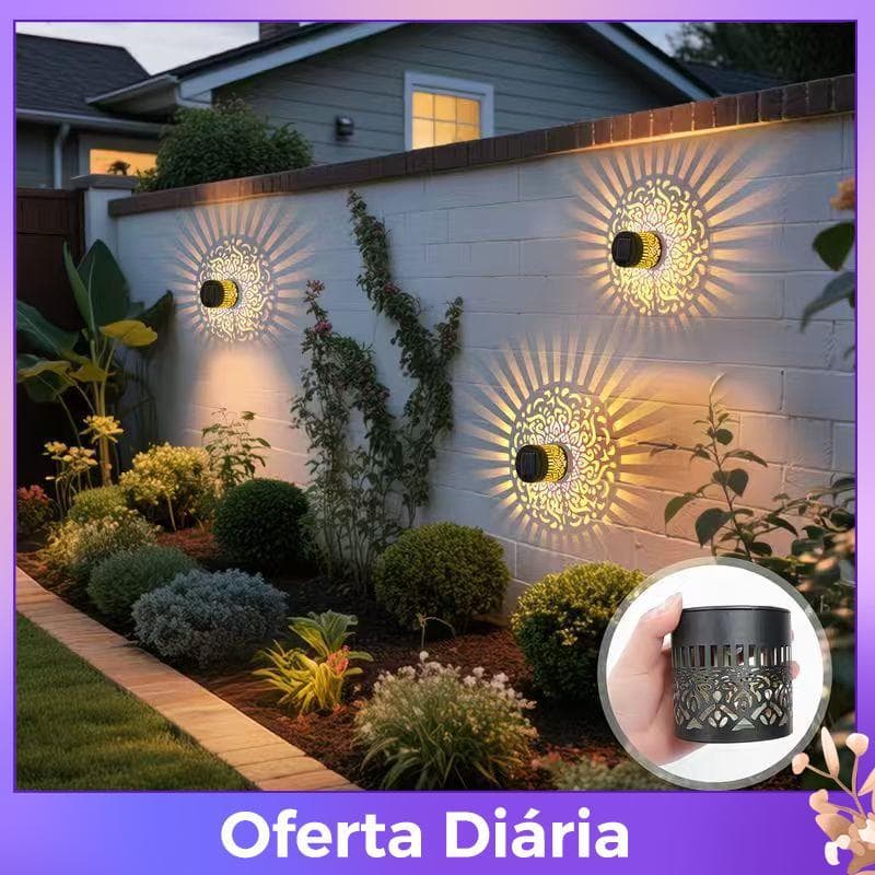 Esteque No Exterior Solar Mandala Luzes Decorativas 4 Pa Sem Necessidade De Fiação Para De Passo Parede Cerca Pátio Deco