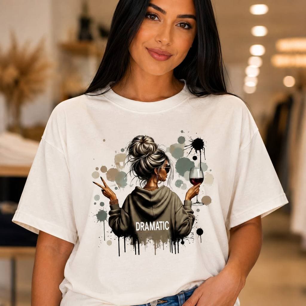 Camiseta Feminina Dramatic T-Shirt 100% Algodão Tendência Moda Feminina