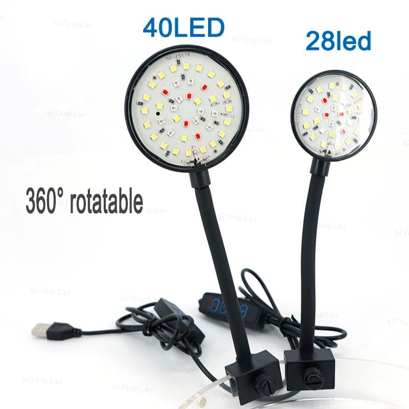 5V USB Mini Luz De Aquário LED , Espectro Completo Clip-on Do Tanque De Peixes Para Crescimento De Plantas Aquáticas Ilu