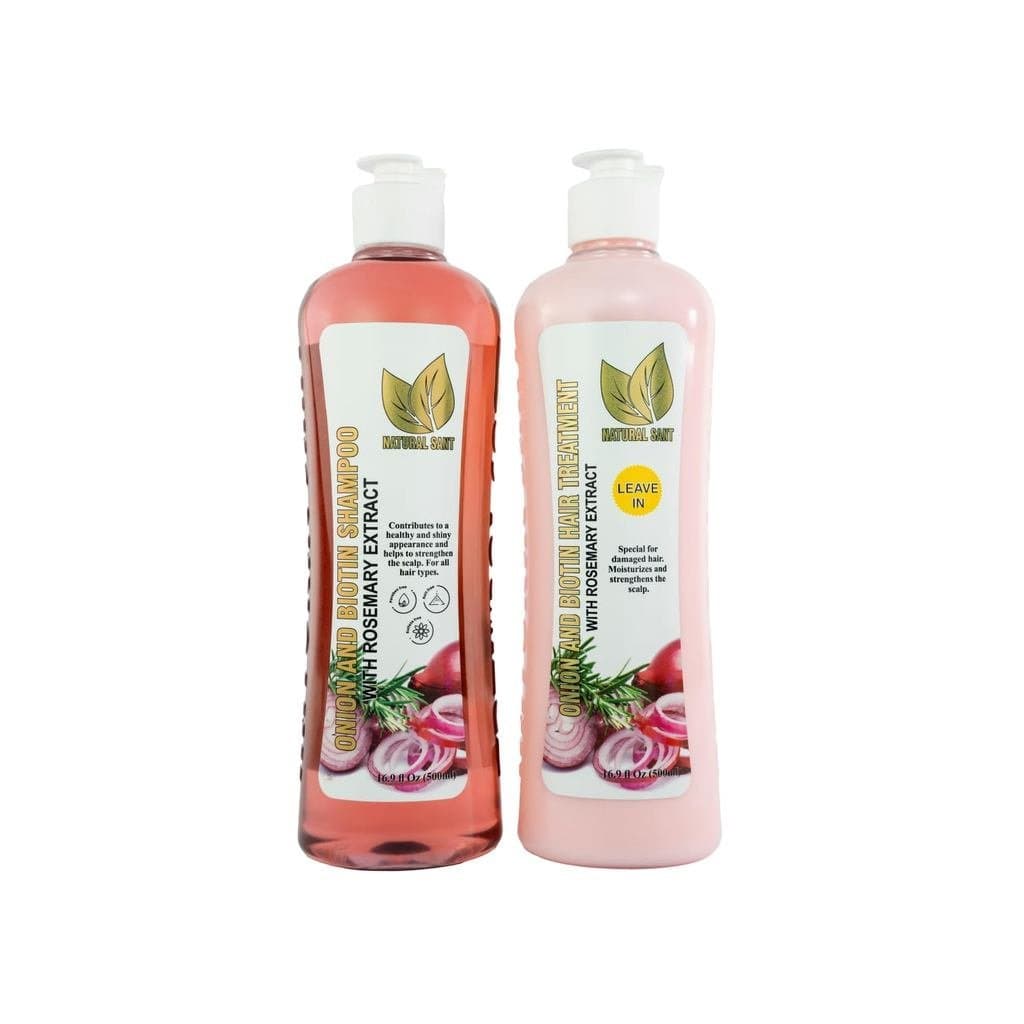 Conjunto de Shampoo e Tratamento Sem Enxágue SantOnion&Rosemary com Biotina | Sem sulfato e parabenos, promove cabelos m