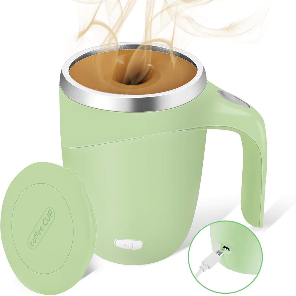 Caneca com agitador automático, caneca de café magnética recarregável com agitador automático, copo misturador rotativo