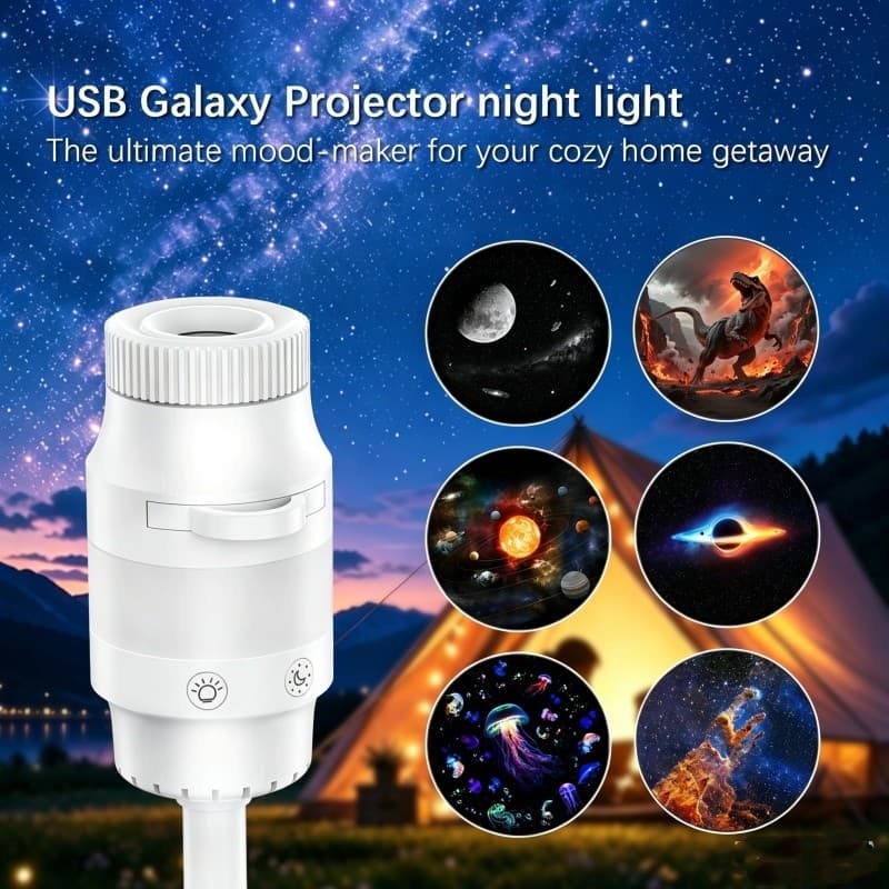 2026 Projetor Galaxy Star 2 Em 1 Atualizado Luz Noturna USB Plug and Play Estrela Ultra HD Com 13 Filmes De Projeção 10
