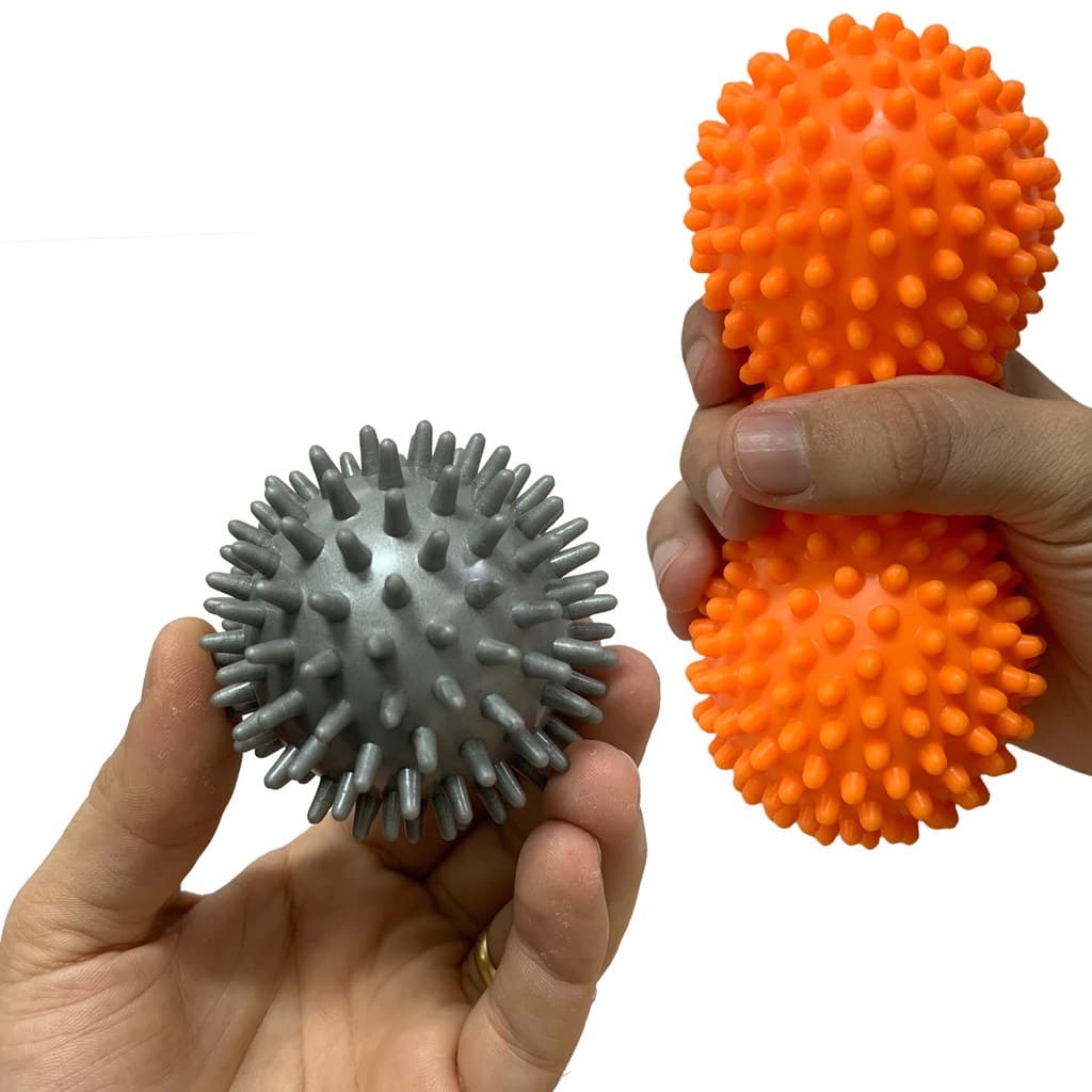 Conjunto Bola E Rolo De Massagem Vollo VP1059 Cinza Laranja Para Automassagem, Liberação Miofascial E Alívio De Tensão
