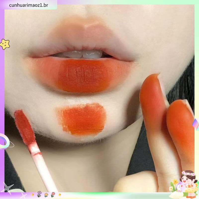 Abóbora Laranja!Você merece templo Huangpi!Sem maquiagem branco fosco macio fosco esmalte labial amarelo pele preta Retr