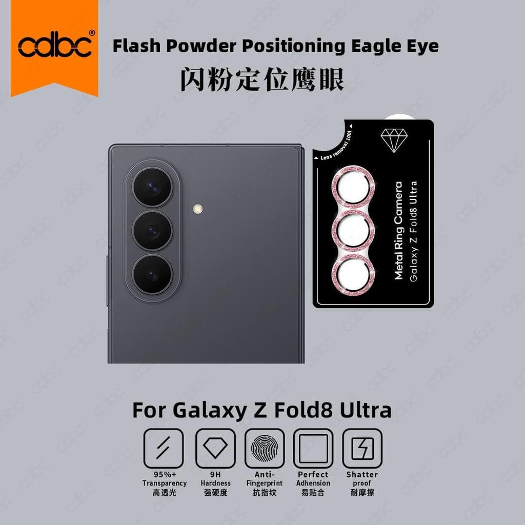 cdbc Samsung Galaxy Z Fold8 Ultra HD/Borda Preta/Vidro De Tela Externa Anti-Espião , AR Eagle Eye Glitter Protetor De Le