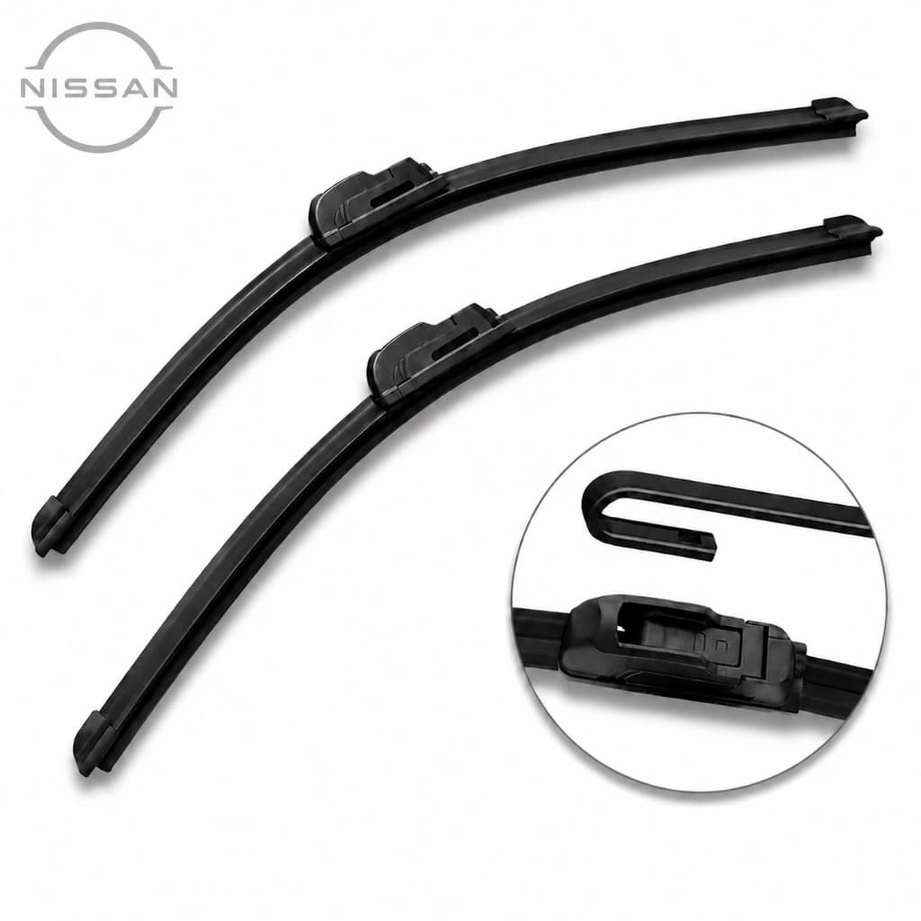 Par Palhetas Limpador Para-brisa Silicone Limpeza Silenciosa Modelos Nissan