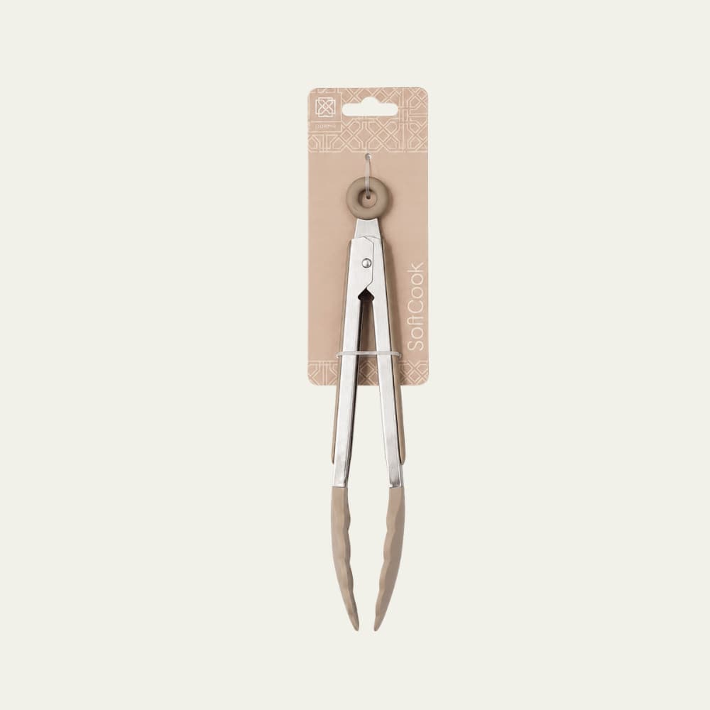 Utensílio de Cozinha Pegador de Alimentos Inox com Silicone Bege - Doremi Casa e Decor