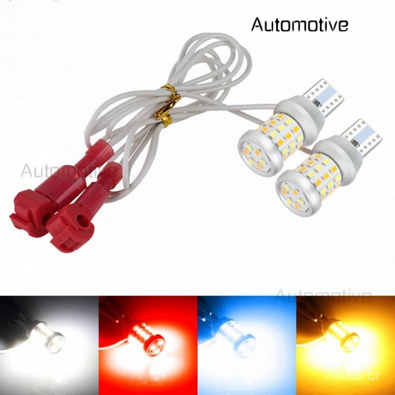 2 peças de luzes LED T15 t10 W16W estilo Firefly com duplo contato para motocicleta, luz de sinalização/luz de estaciona