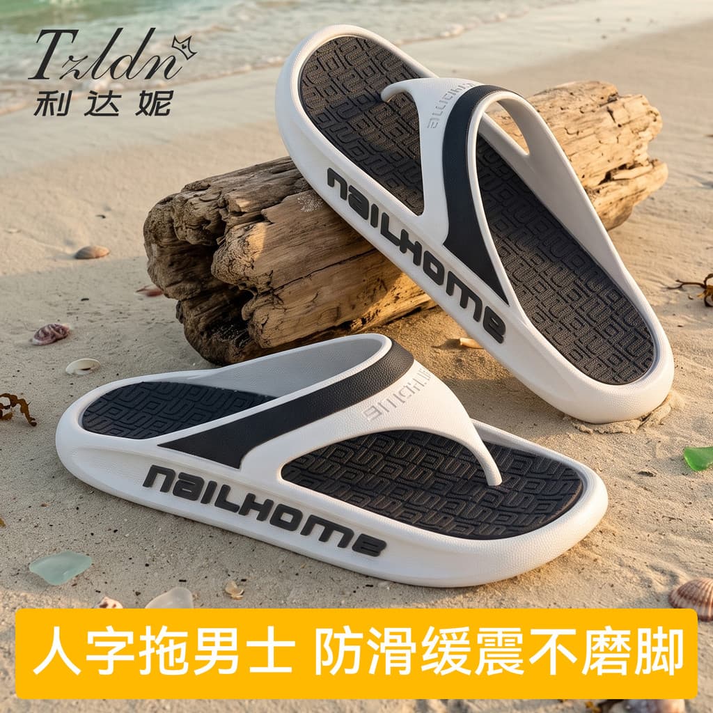 Ledani Guangdong Flip-Flops Masculino 2026 Novo Estilo Antiderrapante Desodorante Resistente ao Desgaste Flip-Flops Masc