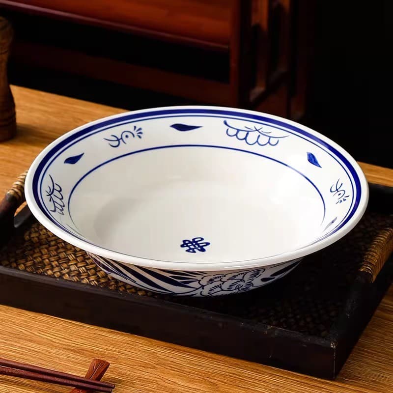 Tigela de cerâmica para peixes vegetais em conserva, tigela grande de sopa doméstica, pote de sopa grande, comercial, az