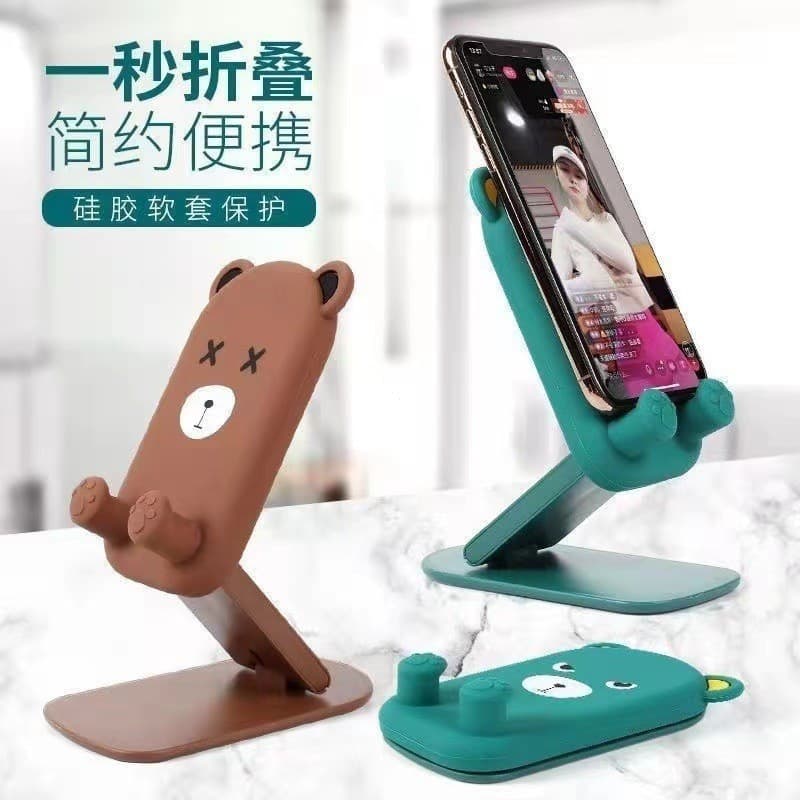 Suporte de celular dobrável com design de desenho animado, suporte criativo com altura ajustável, suporte para tablet pa