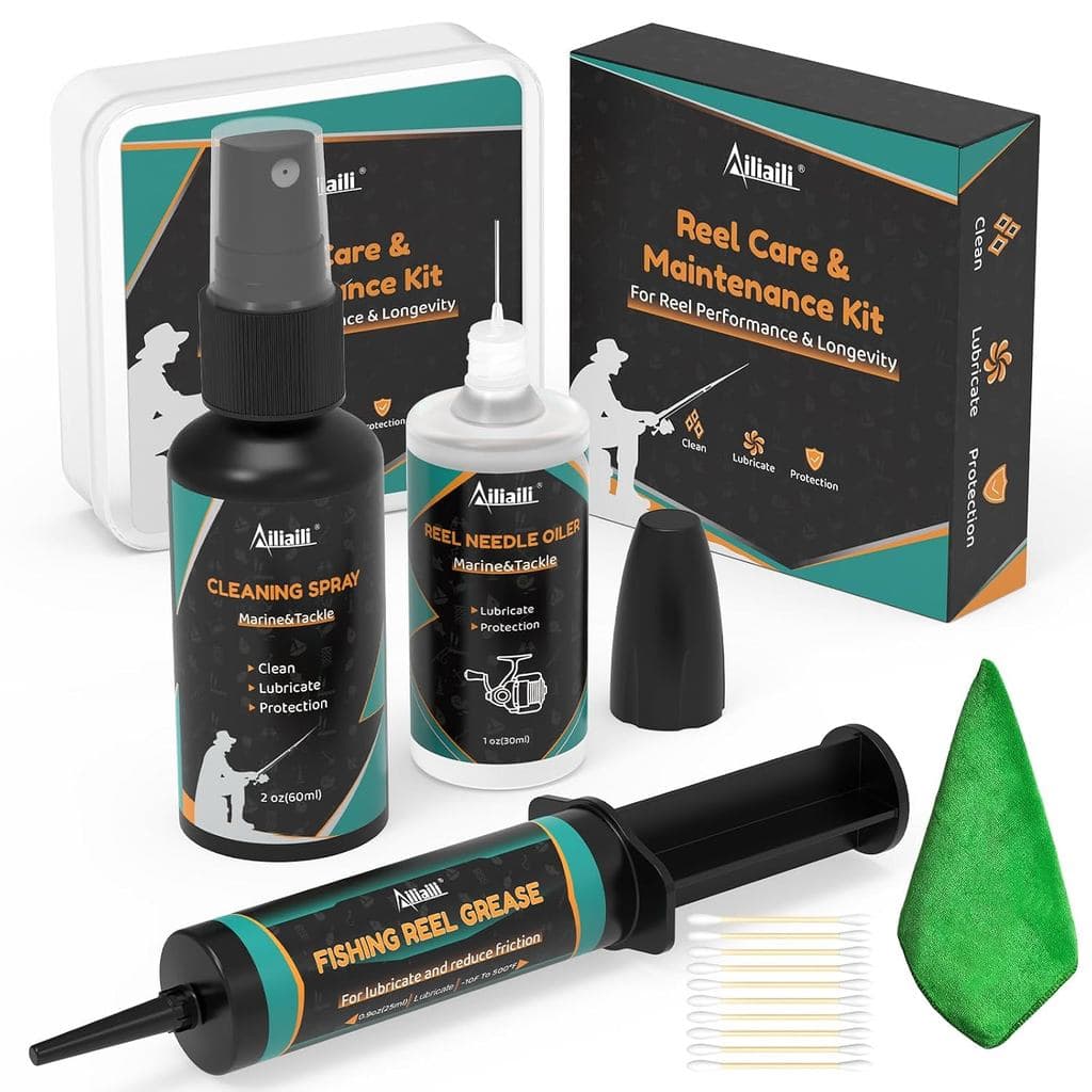 Kit de Óleo para Carretilha de Pesca - Kit de Manutenção de Carretilha com Óleo Lubrificante em Agulha de 1oz, Graxa par