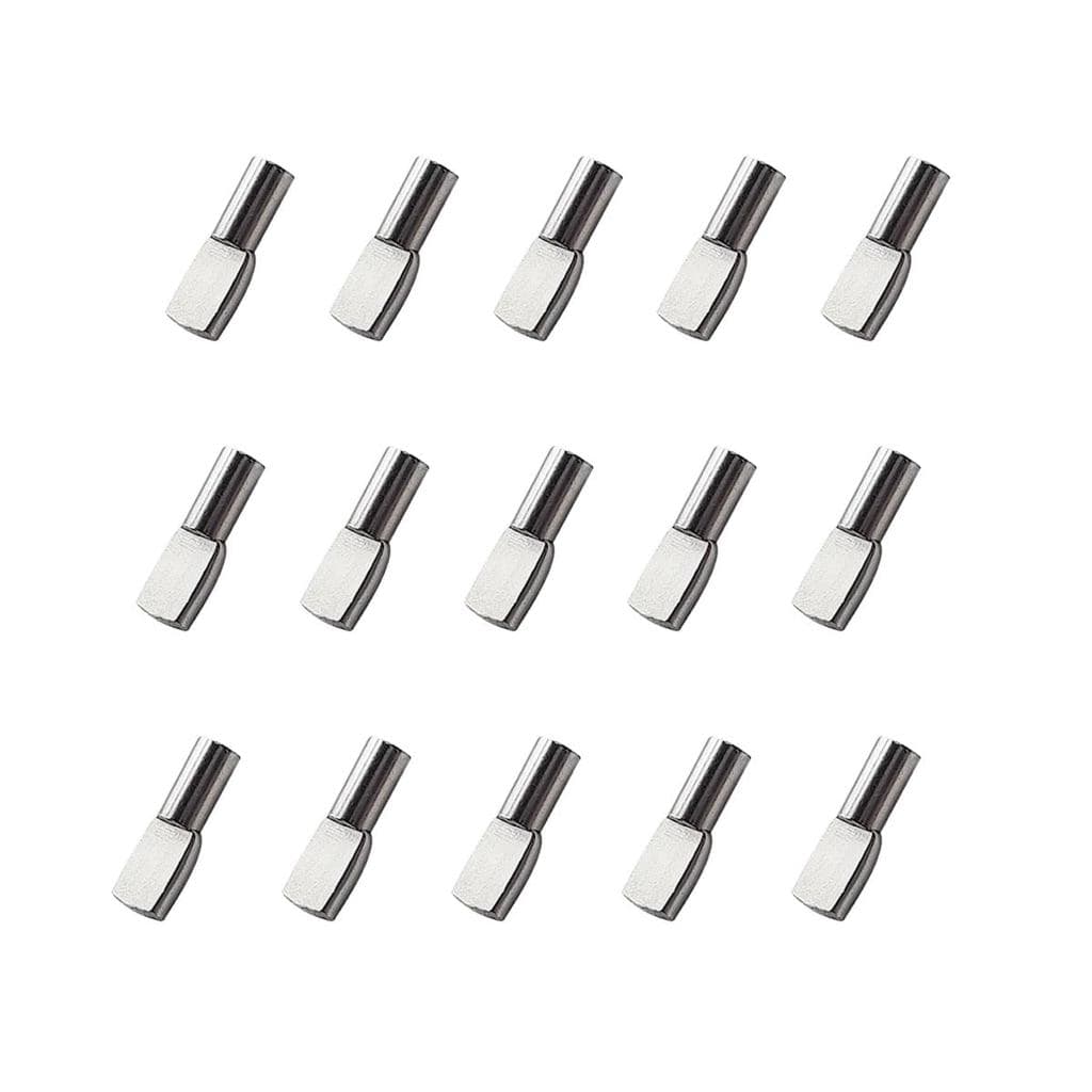 50 peças de suportes de prateleira em formato de colher de 5mm, suportes de metal niquelado para armários de cozinha, pr