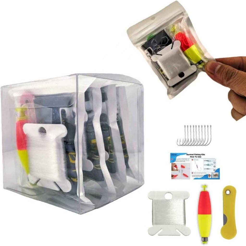 Mini Kit de Pesca de Sobrevivência – Equipamento de Pesca Compacto para Emergências em Acampamentos, Trilhas, Bushcraft,