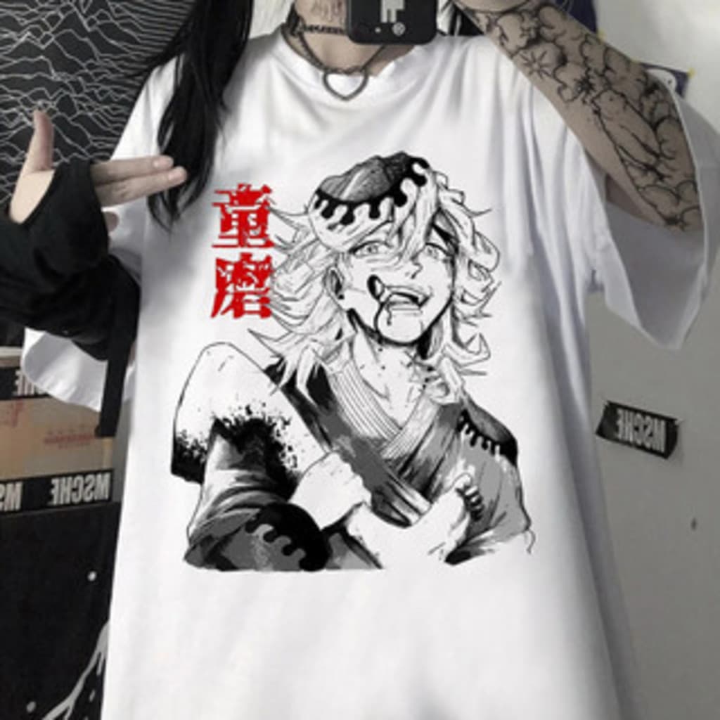 Camiseta Douma Lua Superior 2 anime Kimetsu no Yaiba Demon Slayer bau de tesouro