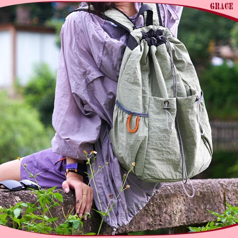 [Grace_sz] Mochila Com Cordão , Resistente À Água , Leve