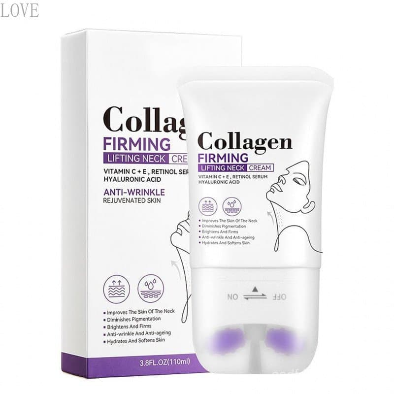 Creme de Colágeno para Pescoço (com rolo) para firmar e modelar, o creme firmador para pescoço pode modelar e levantar a