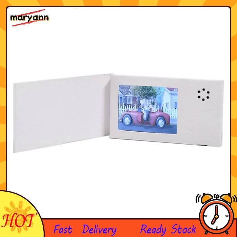 2.4 Polegada Lcd Aniversário Cartão De Livro De Vídeo 128MB Branco Convite Presente Upload Música Felicitações