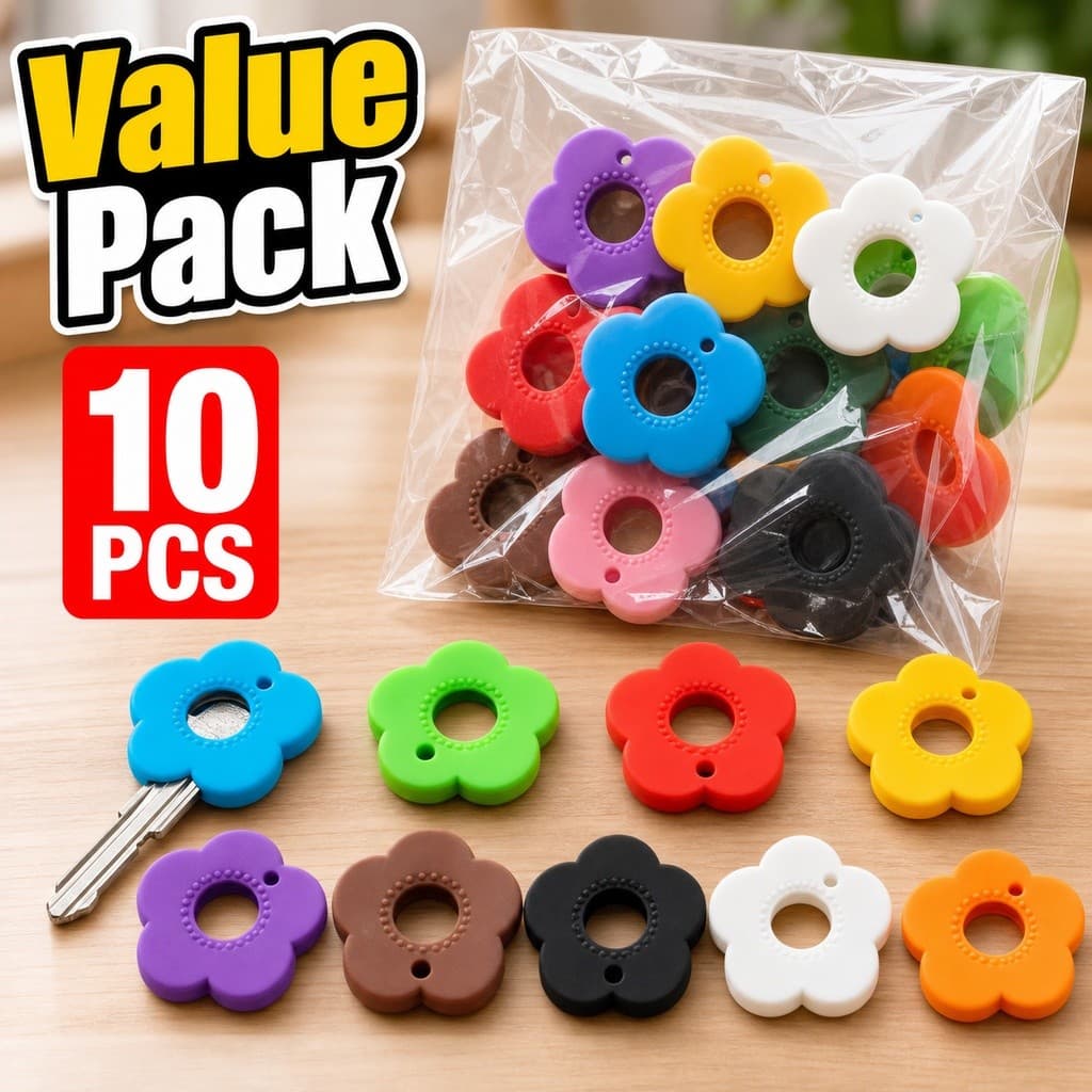 10/20 Peças Capa De Chave De Flor De Silicone Colorida item Prático Para Organizar Fixação Decoração Presente E Uso De P