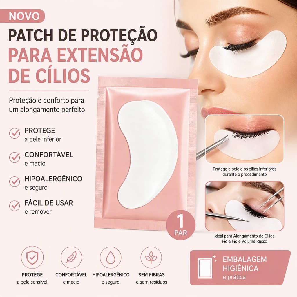 100 Unidades Pad Gel (50 Pares) Protetor de Pálpebras Alongamento Cílios Extensão Patch Pad Gel