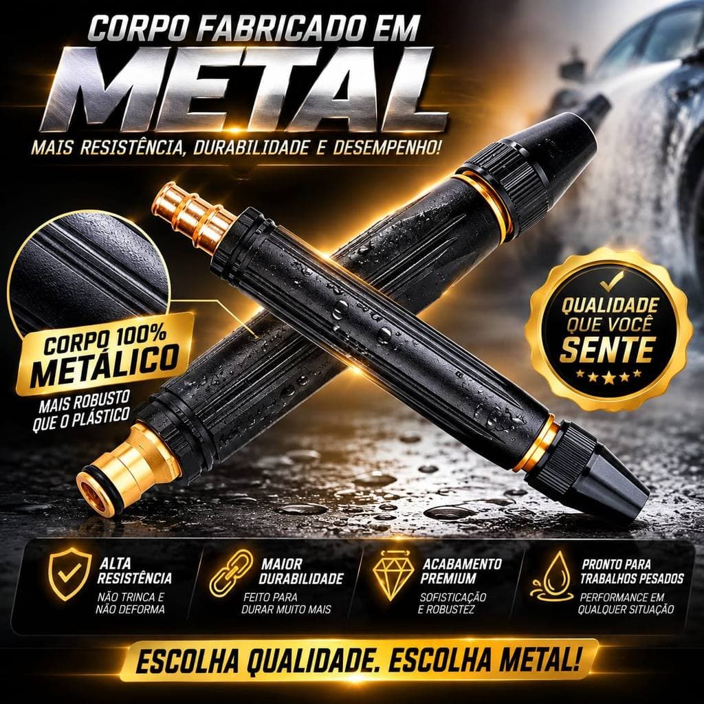 Bico Pistola Adapatador Para Mangueira + Conector Top - Fabricado em Metal