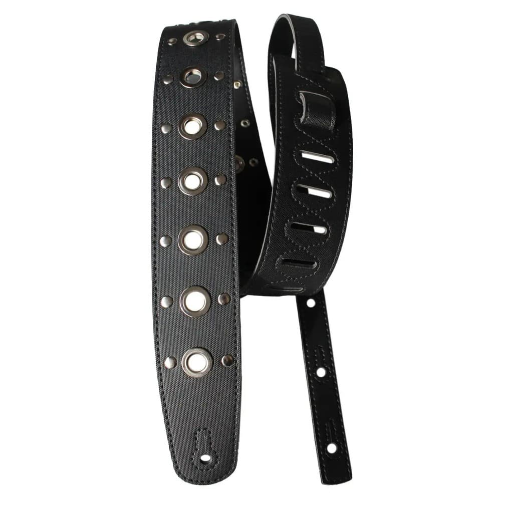 Correia Alça Guitarra Violão Baixo Basso Sintético Preto e Metais Ajustável 92 a 145cm VT L METAL 05