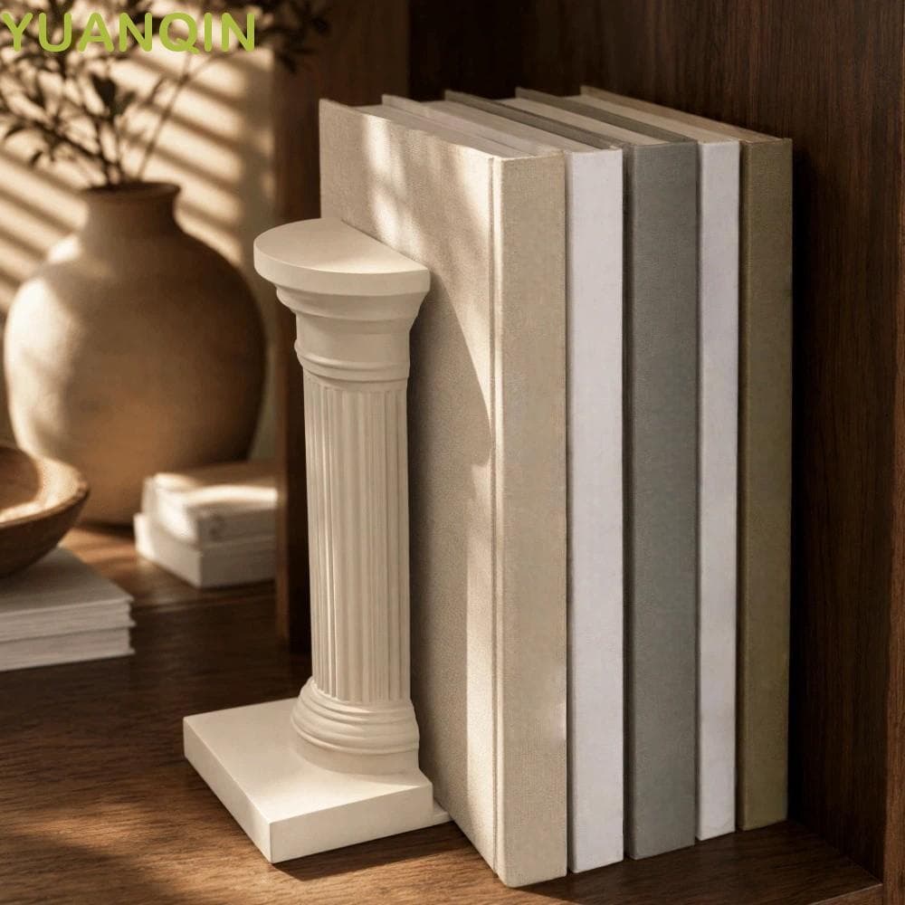YUANQINZT 1 Par De Extremidade De Livro De Coluna Romana , Suporte De Livros Estilo Arquitetura Estável Artístico , Form