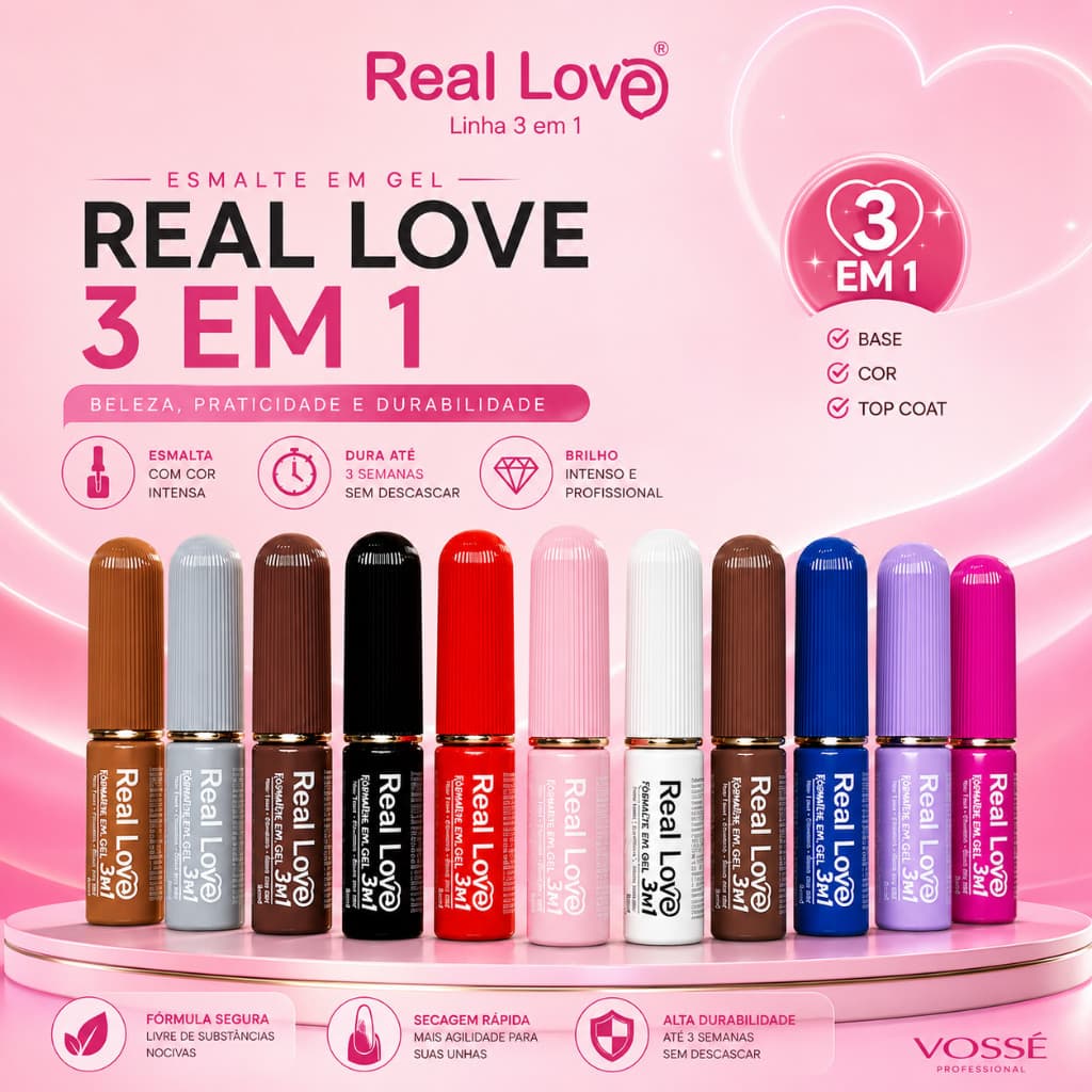 Esmalte Gel 3 em 1 Base em Gel Top Coat 5ml Uv Led