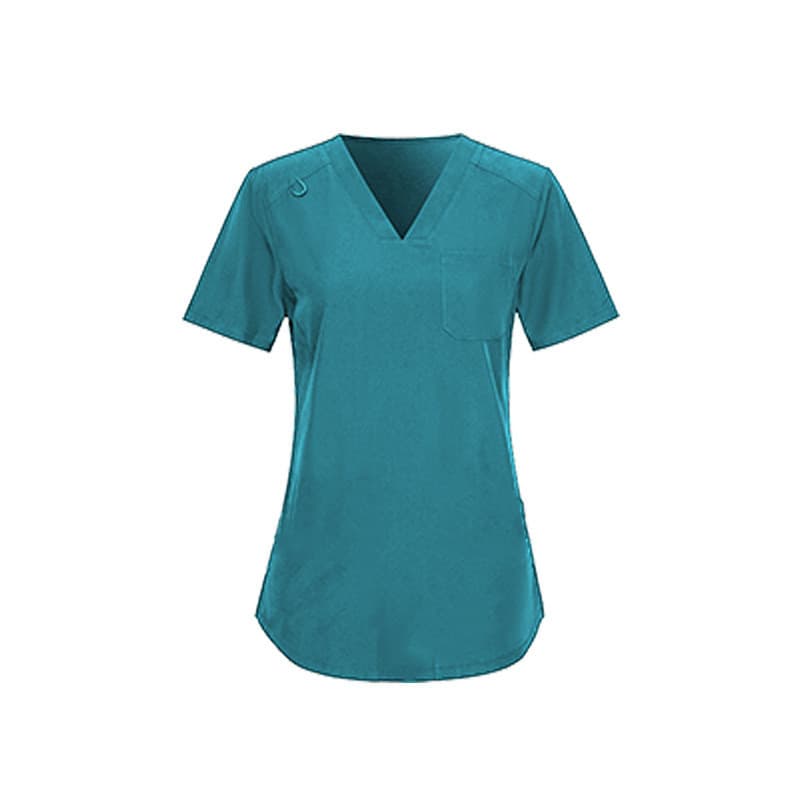 Blusa de manga curta para médicas e enfermeiras no centro cirúrgico, elástica e de secagem rápida, adequada para profiss