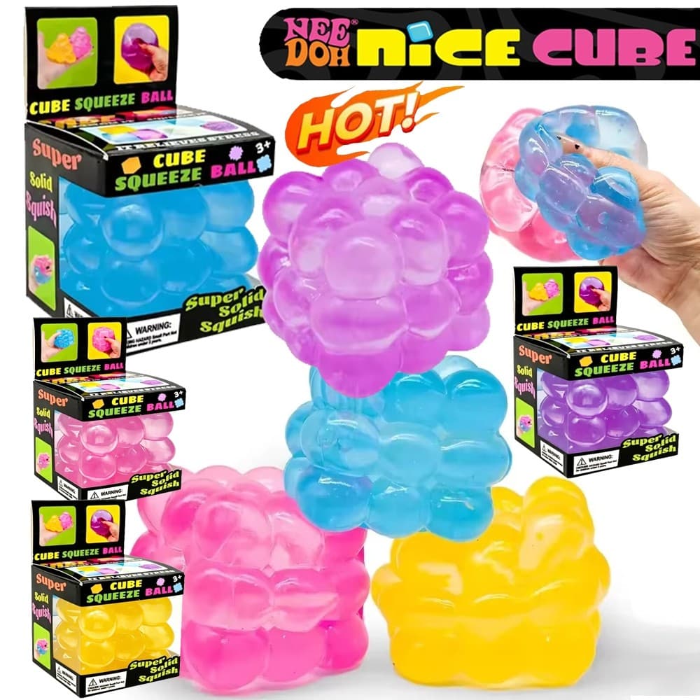 4 Pçs Novo Needoh Redondo Squeeze Alívio Do Estresse Brinquedo Malte Macio Xarope Cubo Recuperação Lenta Para Crianças E
