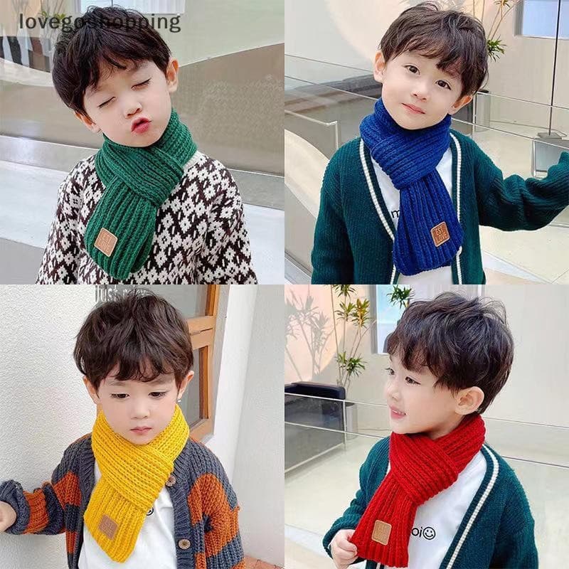 [lovego] Cachecol infantil quente para outono e inverno, cachecol espesso para meninos e meninas, cachecol de tricô para