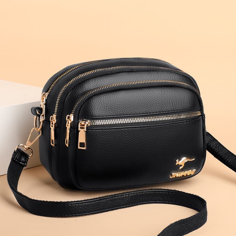 Bolsa Feminina Transversal Moda design Média 3 Camadas Alça Removível