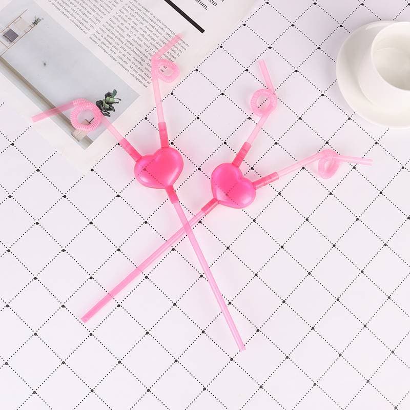 Home EE Love Heart Palha Dupla Exclusiva Flexível Tubo Para Beber Canudos Acessórios Bar
