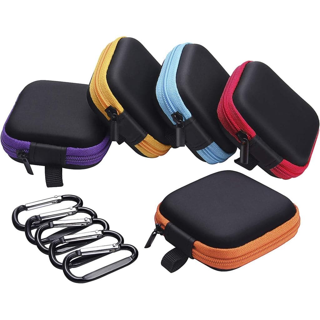 Sunmns 5 Peças de Estojo para Fones de Ouvido Intra-auriculares, Mini Bolsa de Armazenamento e Transporte