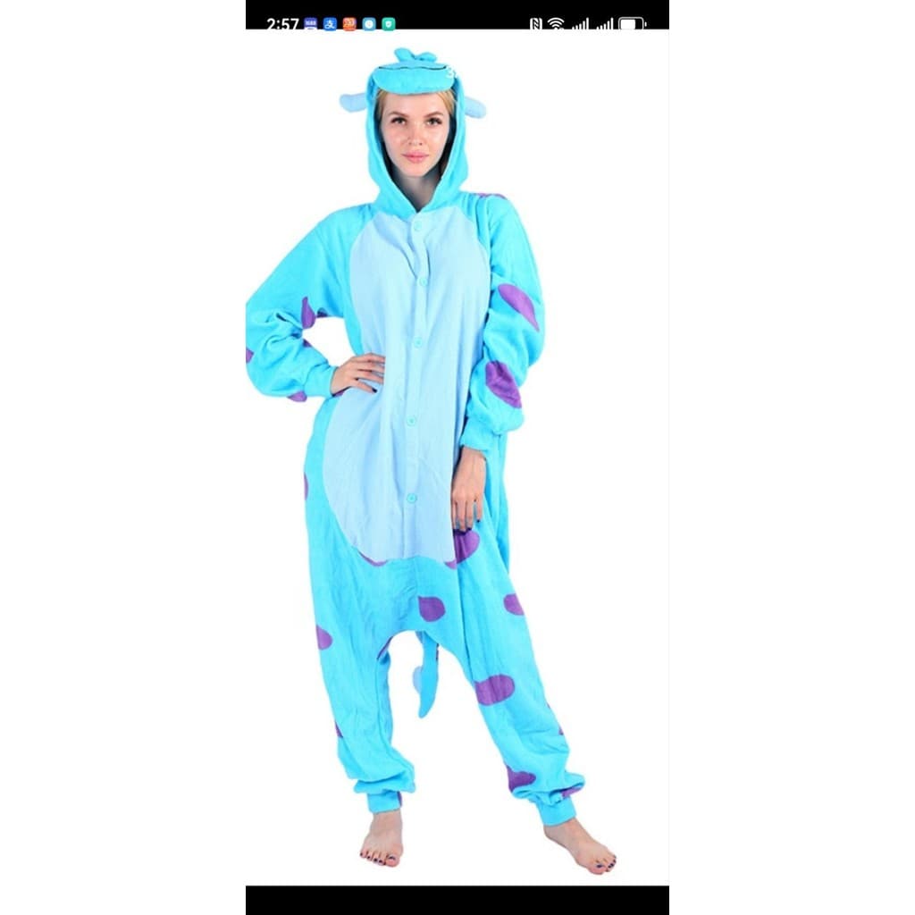 Pijama de uma peça de desenho animado Fur Monster Sullivan Monster Cosplay Costume