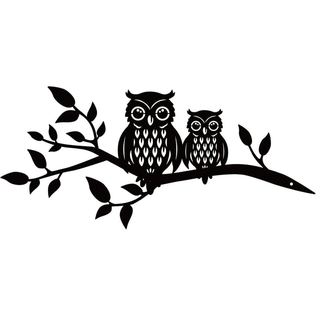 Decoração de Jardim com Corujas, Decoração de Jardim com Pássaros de Metal, Ornamentos para Árvores ao Ar Livre, Arte em