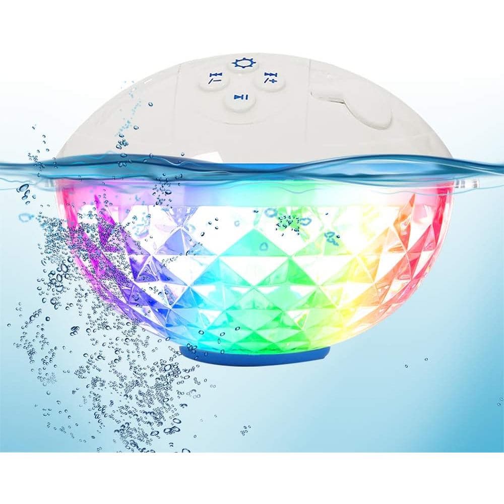 Caixa de Som Flutuante para Piscina com Luzes Coloridas, Caixa de Som Portátil Sem Fio Bluetooth à Prova d'Água IP68, Mi