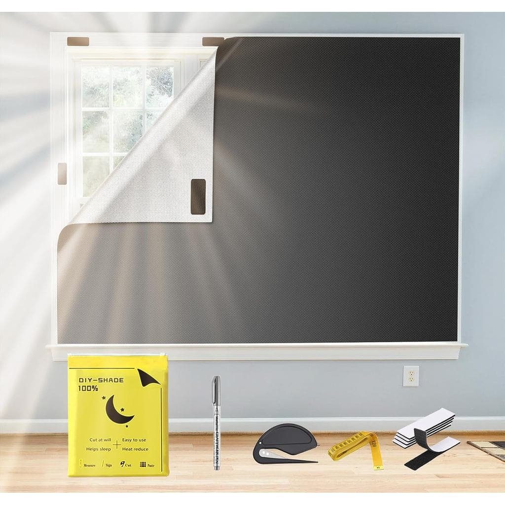 Cortinas blackout Kairsya 100% para quarto, persianas blackout portáteis DIY de 78"x57", cortinas blackout sem furos, bl